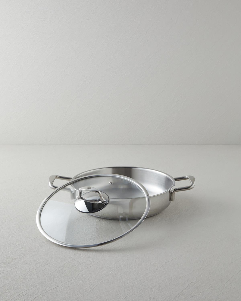 Glow Çelik Sığ Tencere 26x6 cm Silver