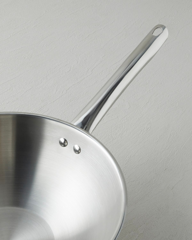 Glow Çelik Wok Tava 28 cm Silver