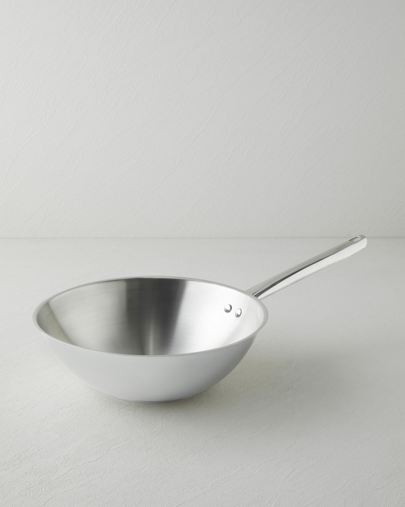 Glow Çelik Wok Tava 28 cm Silver