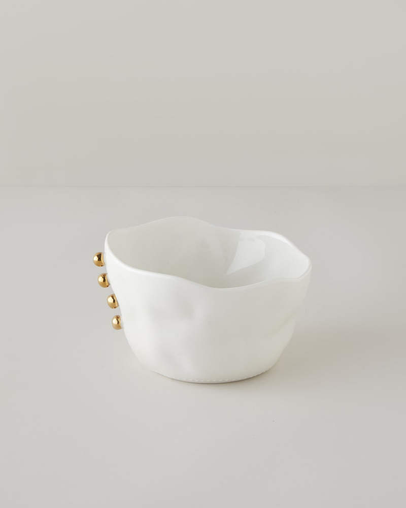 Golden Gleam Porselen Kase 21 cm Beyaz-Gold