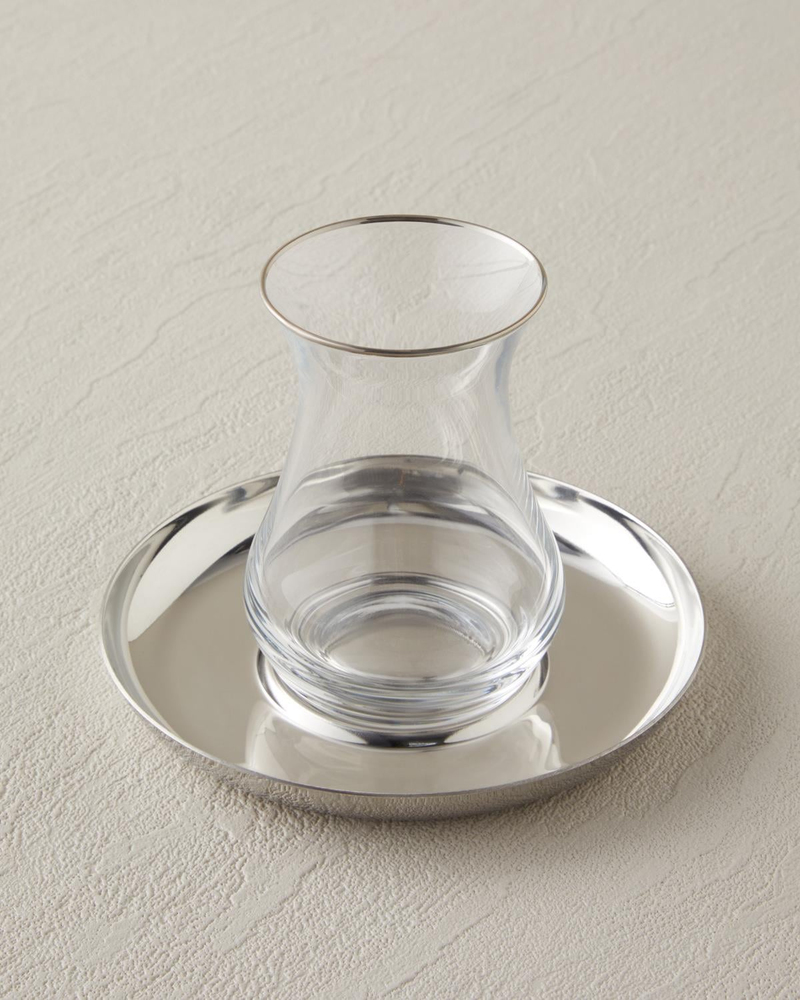 Graceful Çelik 4 Parça 2 Kişilik Çay Seti 140 ml Silver