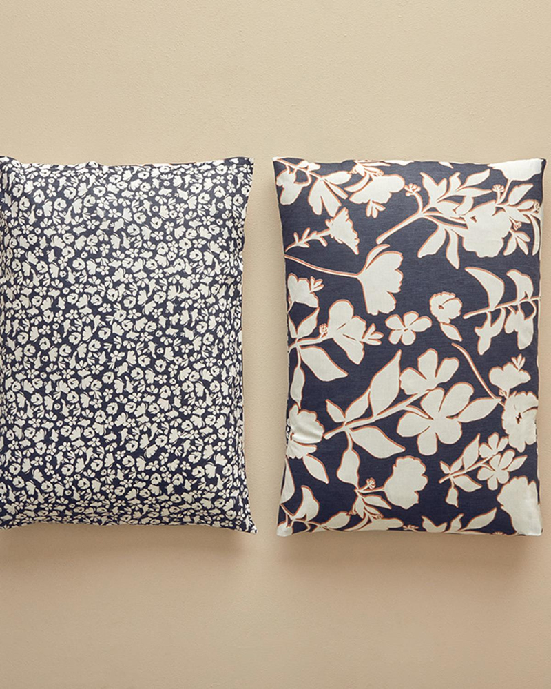 Grandiflora Dijital Baskılı Soft Cotton 2'li Yastık Kılıfı Antrasit- Terracotta