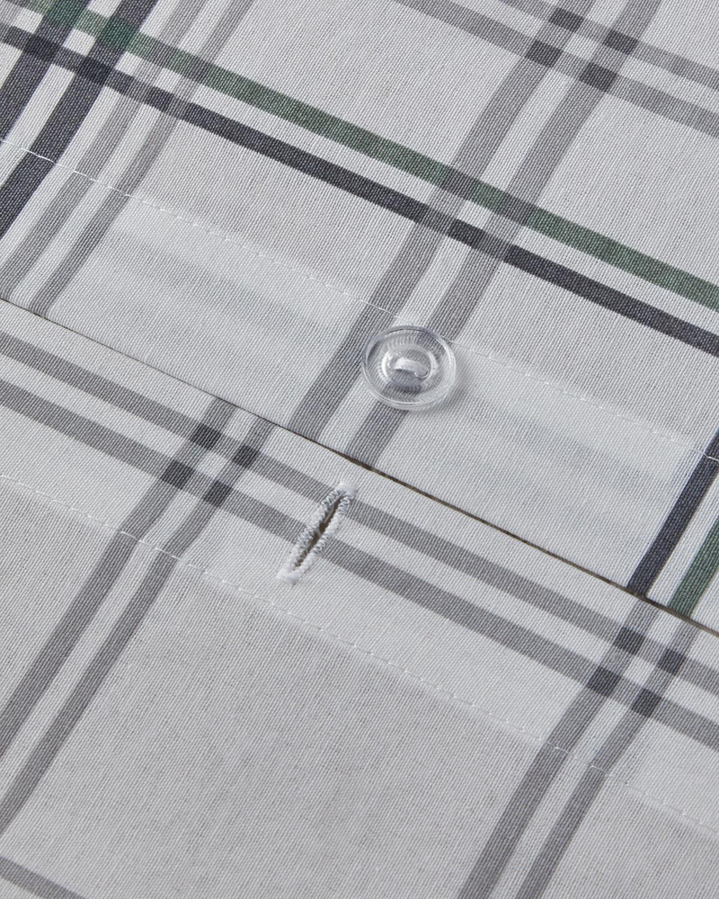 Graphic Grid Kolay Ütülenir Çift Kişilik Nevresim Takımı 200x220 cm Gri