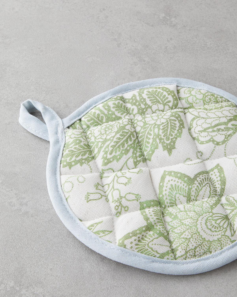 Greenery Pamuk Polyester 2 Parça Mutfak Seti 17x30 cm+20x20 cm Beyaz - Yeşil