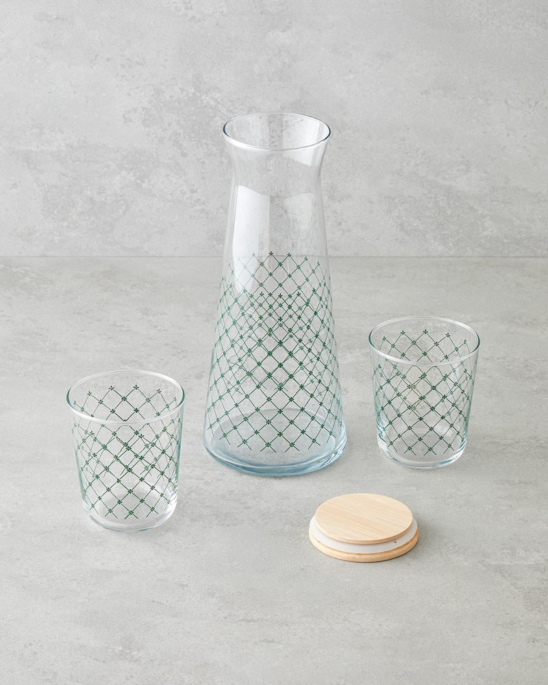 Greentide Cam 3 Parça Su Takımı 1150 ml + 315 ml Yeşil
