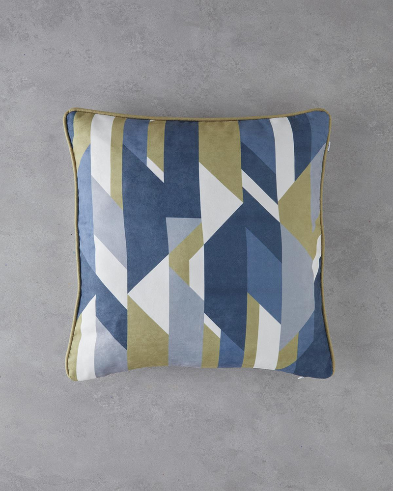 Grid Çift Taraflı Kırlent Kılıfı 45x45 cm Lacivert – Yeşil