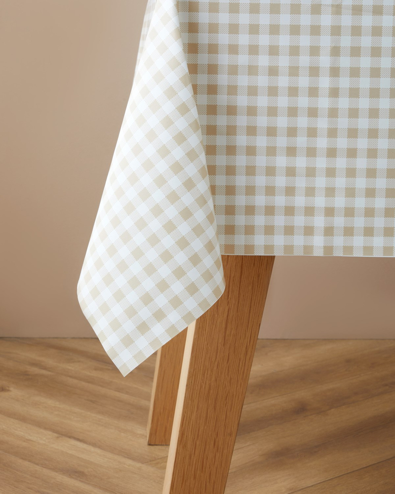 Gridlane Pvc Masa Örtüsü 140x200 cm Bej
