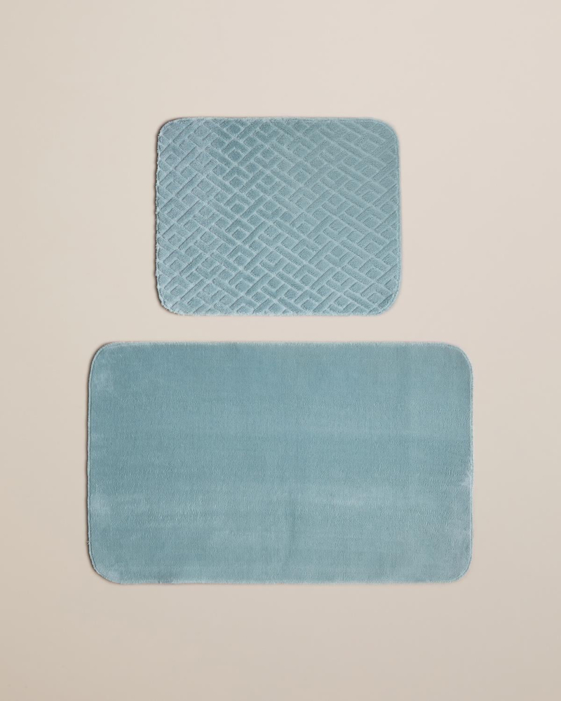 Gridline Banyo Paspası Seti 60x100 cm + 50x60 cm Koyu Yeşil