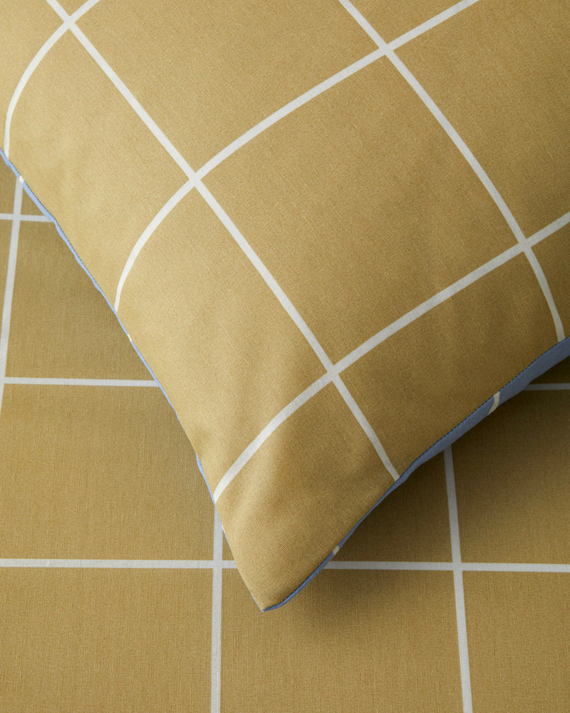 Gridline Kolay Ütülenir Çarşaflı Tek Kişilik Nevresim Takımı 160x220 cm Yağ Yeşili- Mavi
