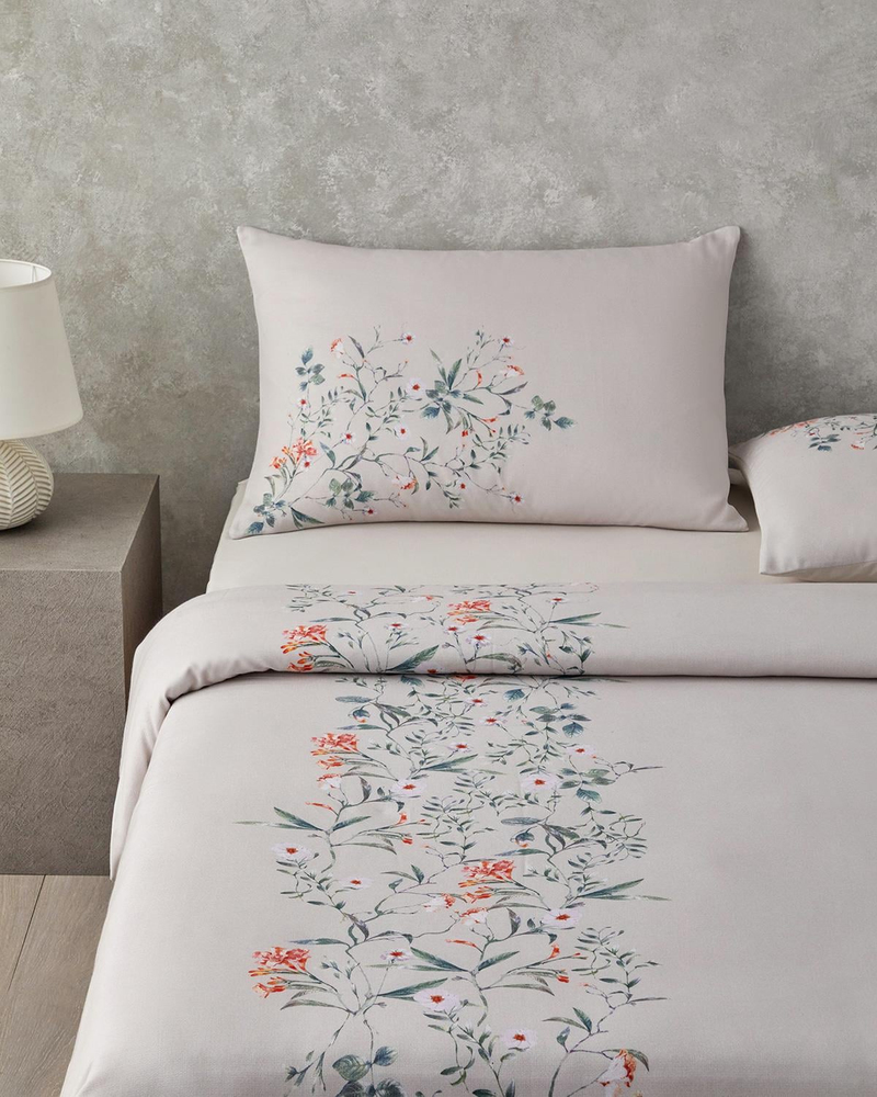 Harmony Garden Krep King Size Nevresim Takımı 240x220 cm Su Yeşili