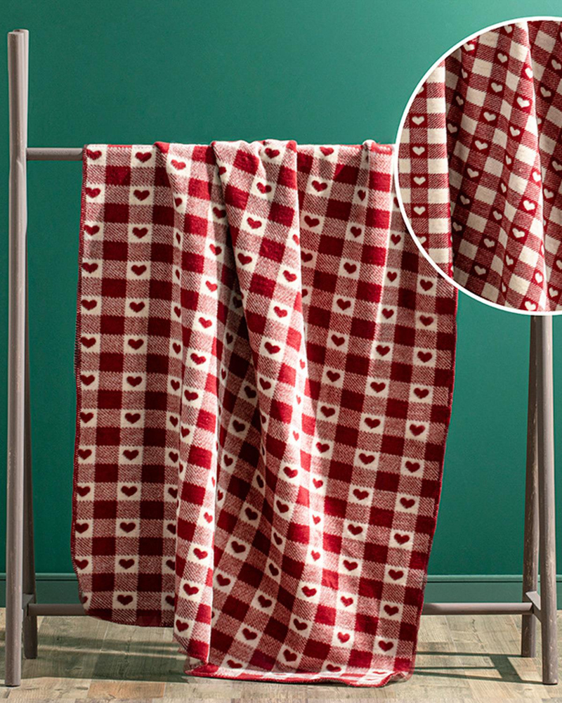 Heart Check Akrilik Tv Battaniyesi Kırmızı