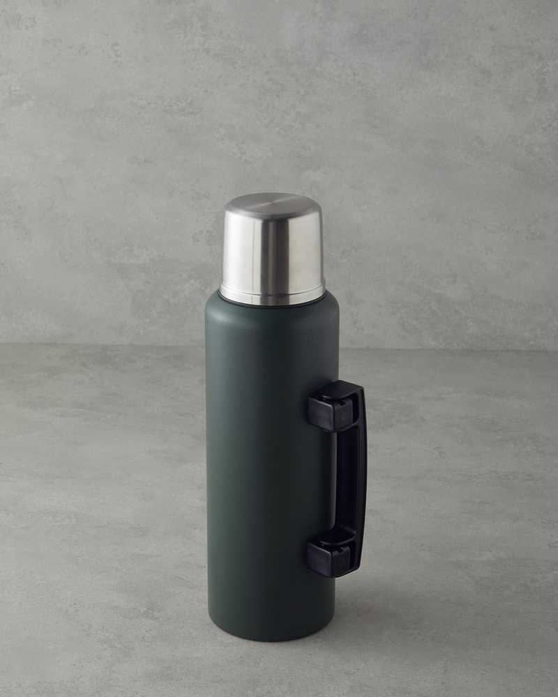 HeatLock Çelik Bardaklı Termos 1,5L Koyu Yeşil