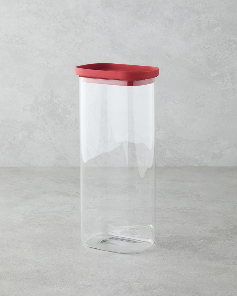 Hecha Cam Kavanoz 2000 ml Kırmızı
