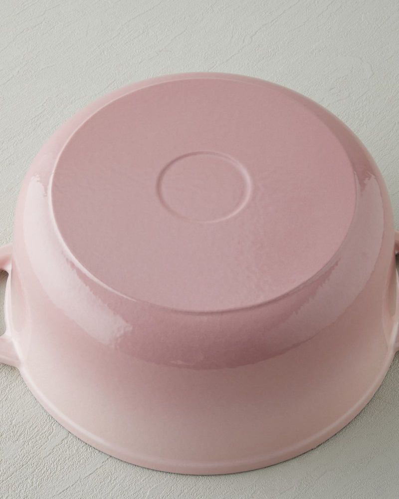Hecha Demir Döküm Derin Tencere 24 cm Pembe