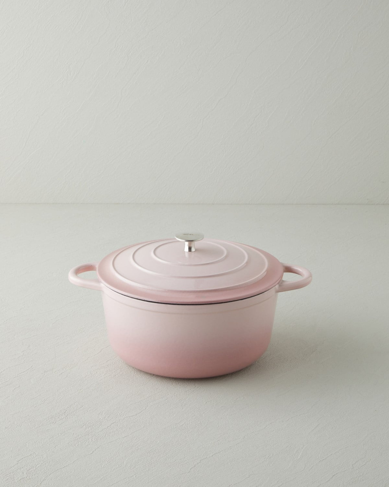 Hecha Demir Döküm Derin Tencere 24 cm Pembe