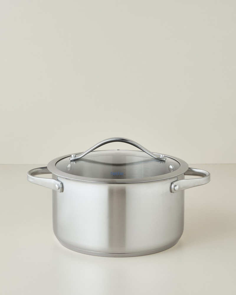 Hecha Paslanmaz Çelik Derin Tencere 24x13 cm Silver