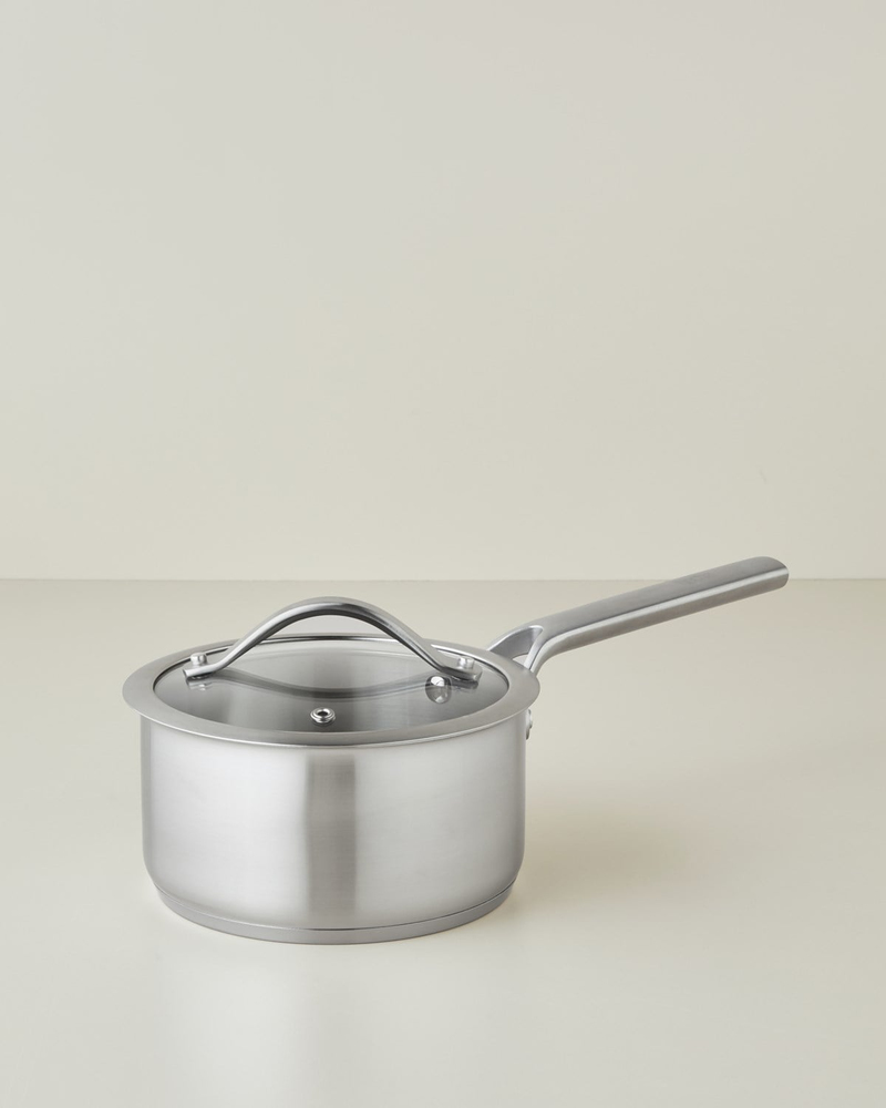 Hecha Paslanmaz Çelik Kapaklı Sos Tenceresı 18x9 cm Silver