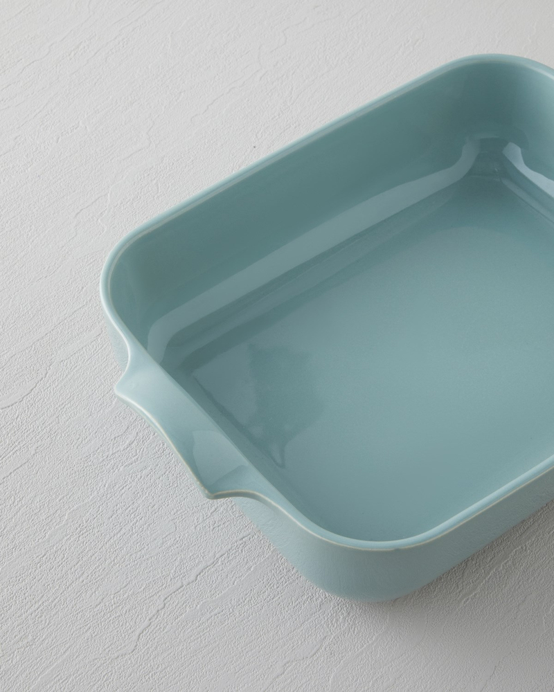 Hecha Seramik Dikdörtgen Fırın Kabı 32 cm Biberiye Yeşili
