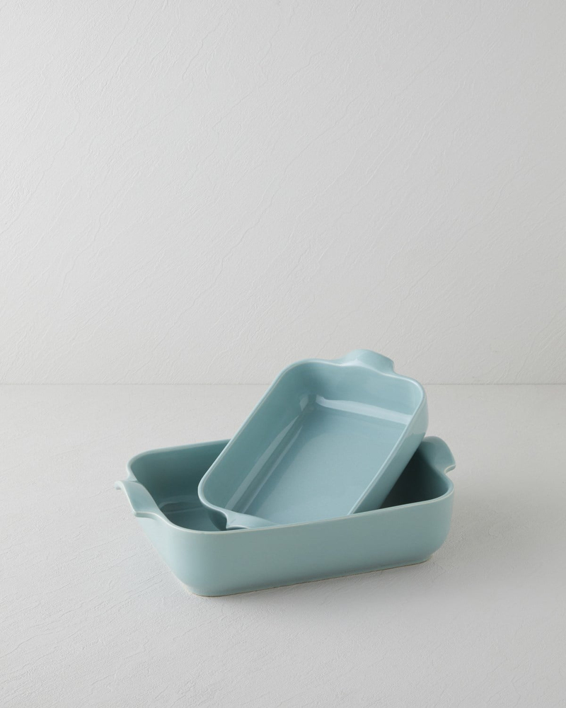 Hecha Seramik Dikdörtgen Fırın Kabı 32 cm Biberiye Yeşili