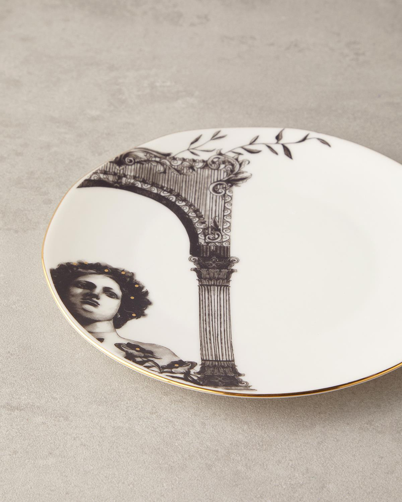 Hera Porselen Pasta Tabağı 21 cm Gold