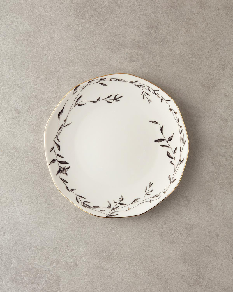 Hera Porselen Servis Tabağı 27 cm Gold