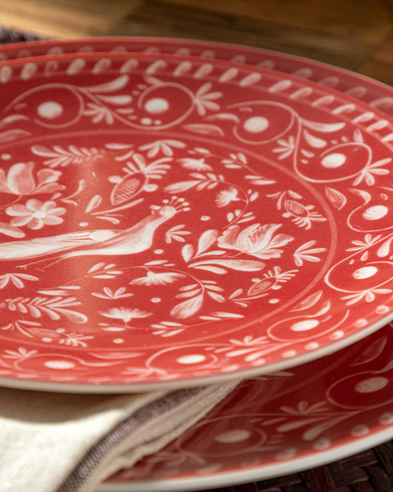 Hermosa Porselen Pasta Tabağı 20 cm Kırmızı