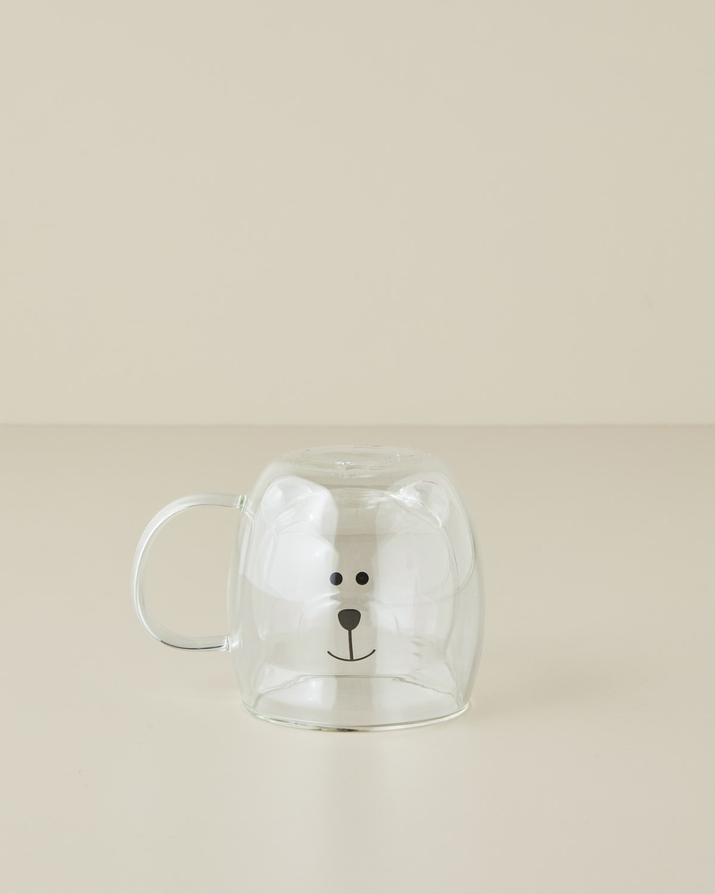 Honey Teddy Borosilikat Çift Cidarlı Kupa 250 ml Şeffaf