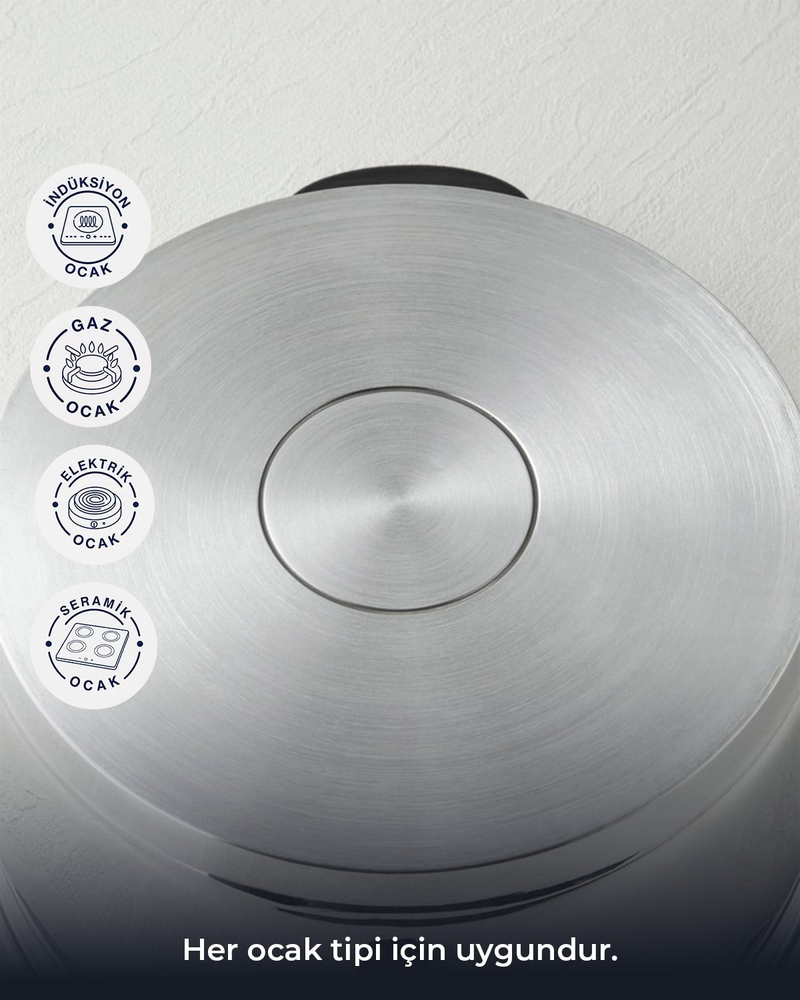 HyperChef Paslanmaz Çelik Düdüklü Tencere Seti 4 + 6 L Siyah