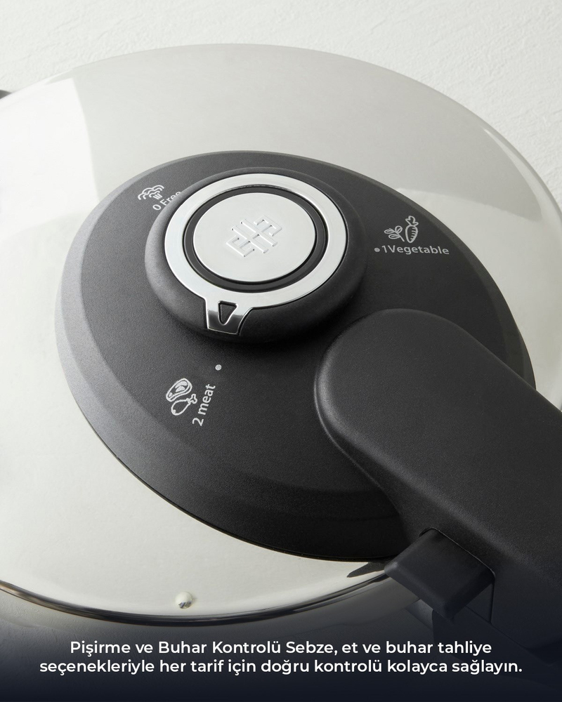 HyperChef Paslanmaz Çelik Düdüklü Tencere Siyah