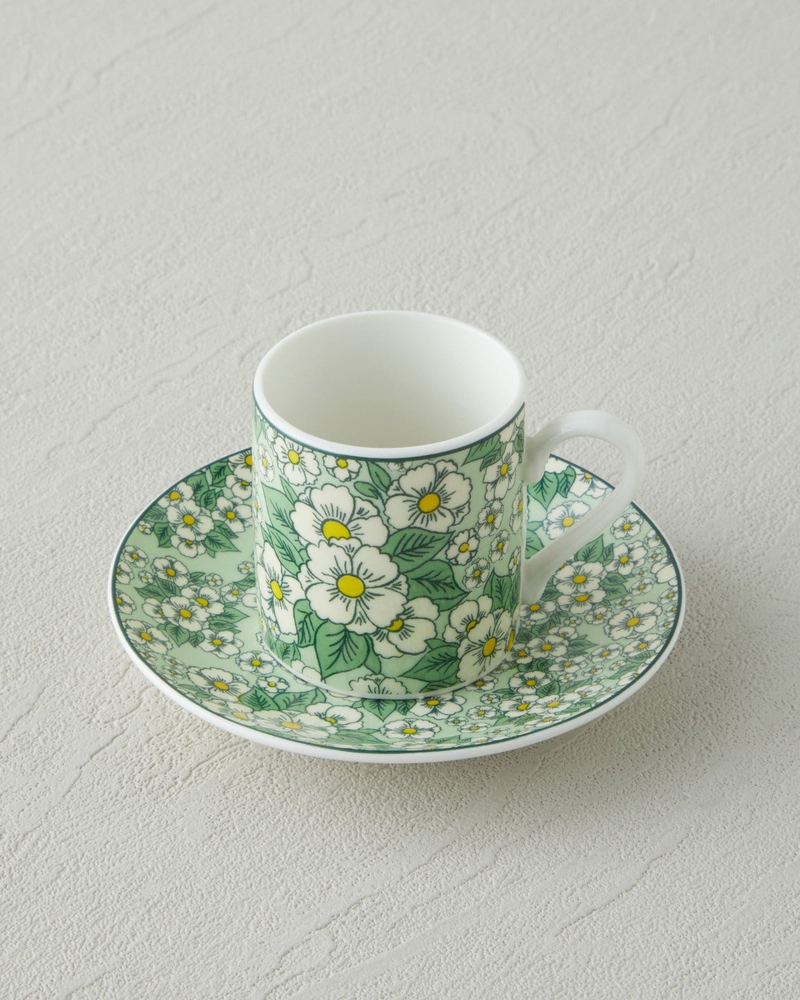 Isola New Bone China 4 Parça 2 Kişilik Kahve Fincan Takımı 80 ml Yeşil