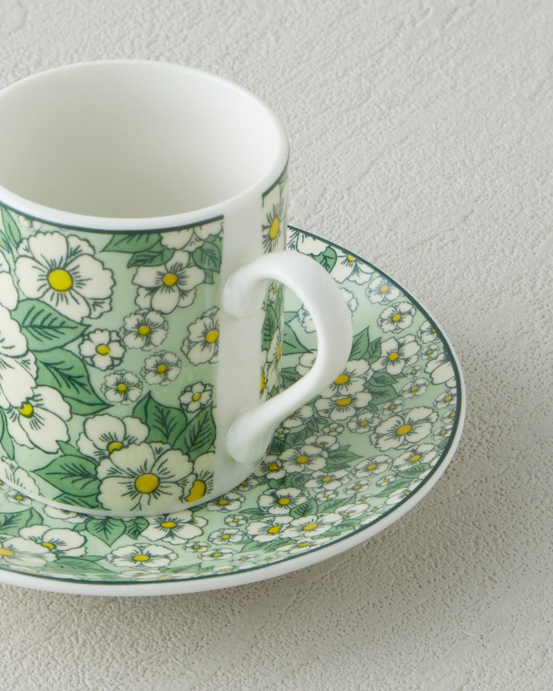 Isola New Bone China 4 Parça 2 Kişilik Kahve Fincan Takımı 80 ml Yeşil