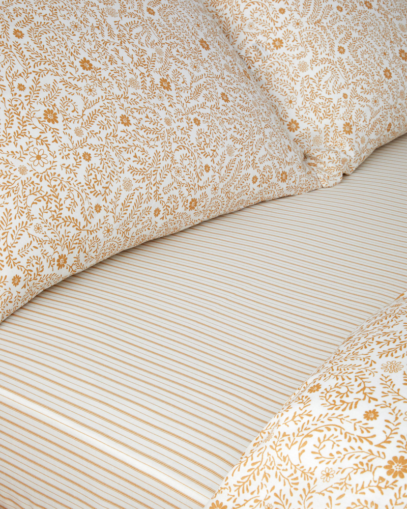 Ivy Blush Kolay Ütülenir Tek Kişilik Nevresim Takımı 160x220 cm Hardal