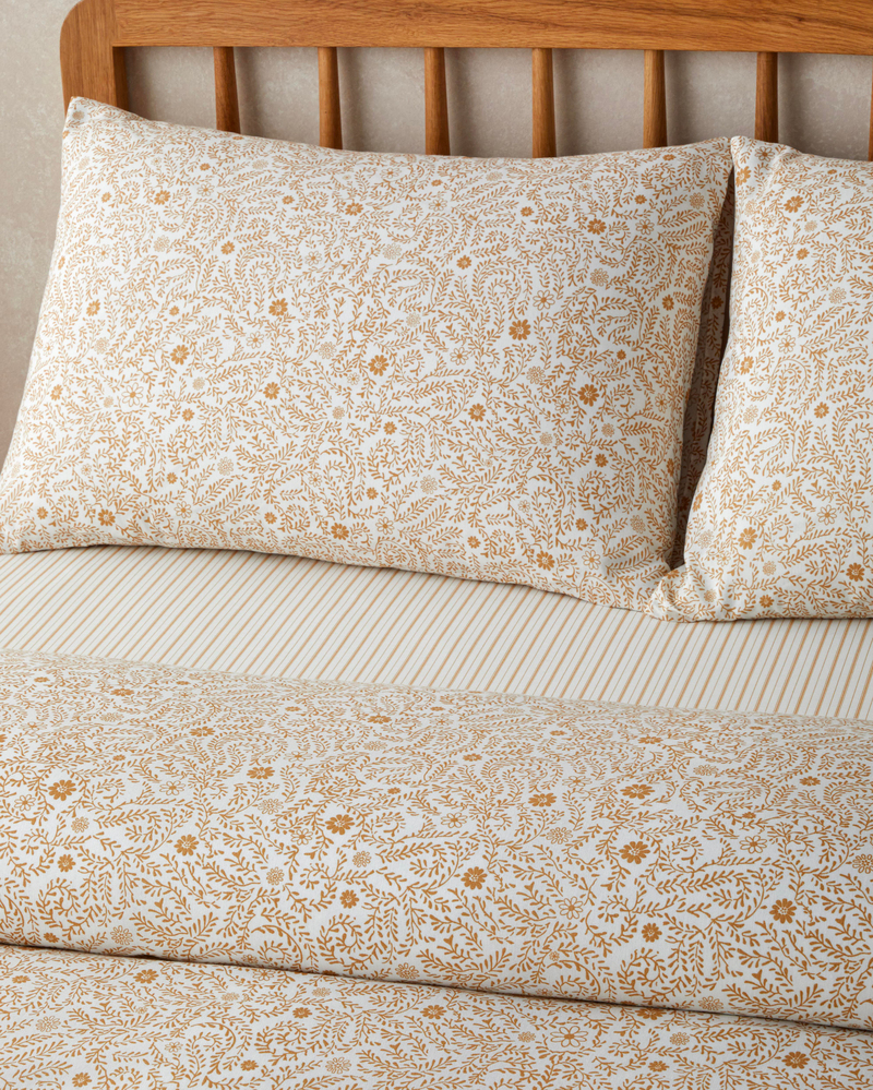 Ivy Blush Kolay Ütülenir Tek Kişilik Nevresim Takımı 160x220 cm Hardal