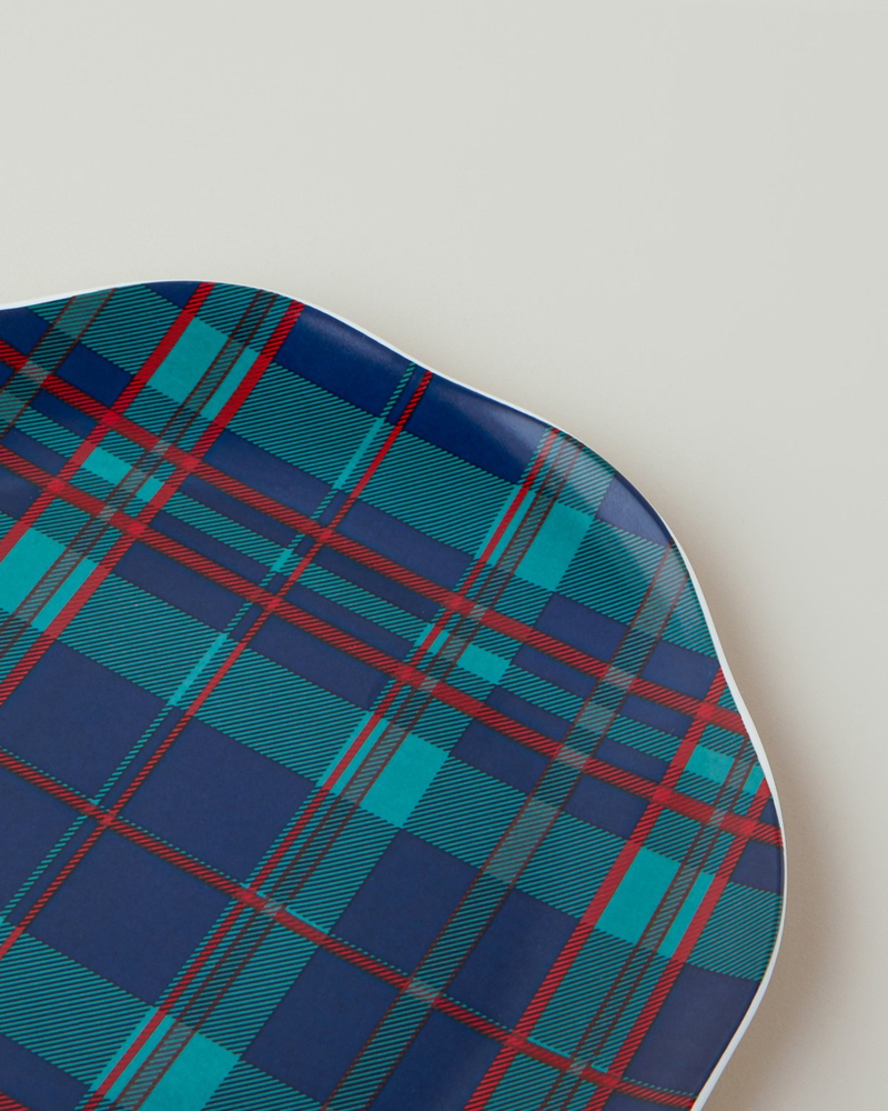 Jingle Plaid New Bone Pasta Tabağı 20 cm Kırmızı