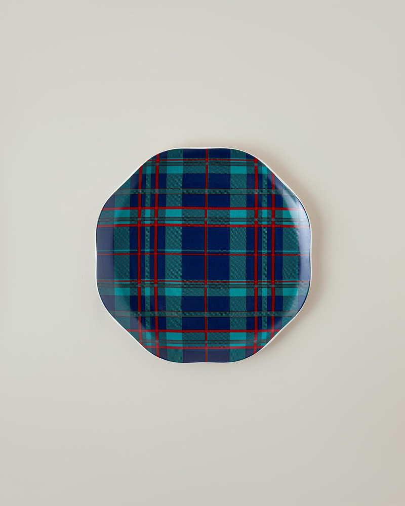 Jingle Plaid New Bone Pasta Tabağı 20 cm Kırmızı