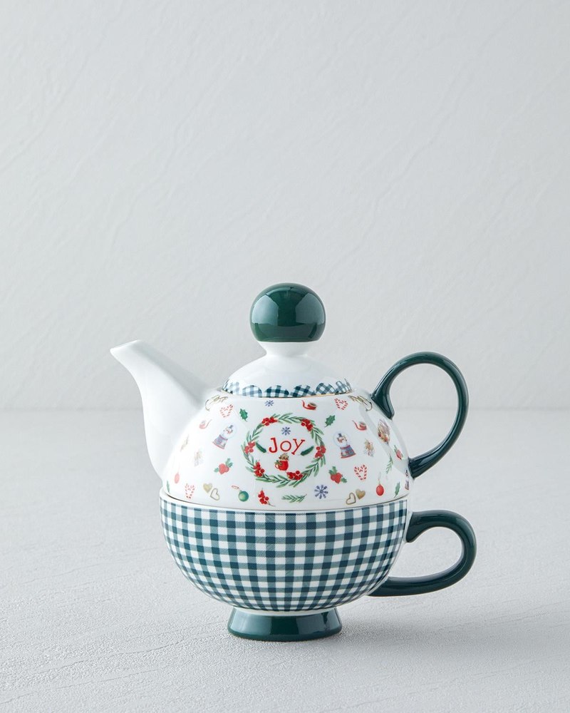 Joy New Bone China Demlik Seti 400 ml Yeşil
