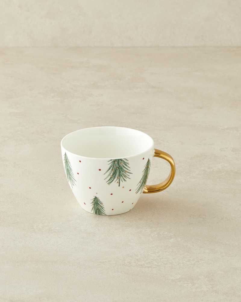Joyful Pine New Bone China Kupa 430 ml Kırmızı - Yeşil