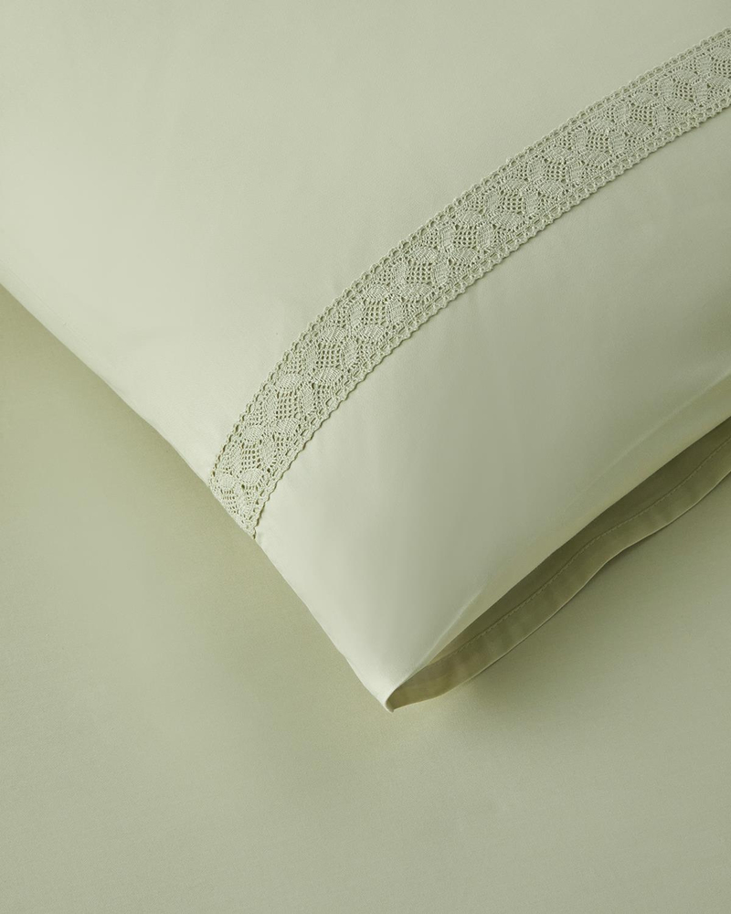 Lace Elegance Kopanakili Perkal King Size Nevresim Takımı 240x220 cm Yeşil