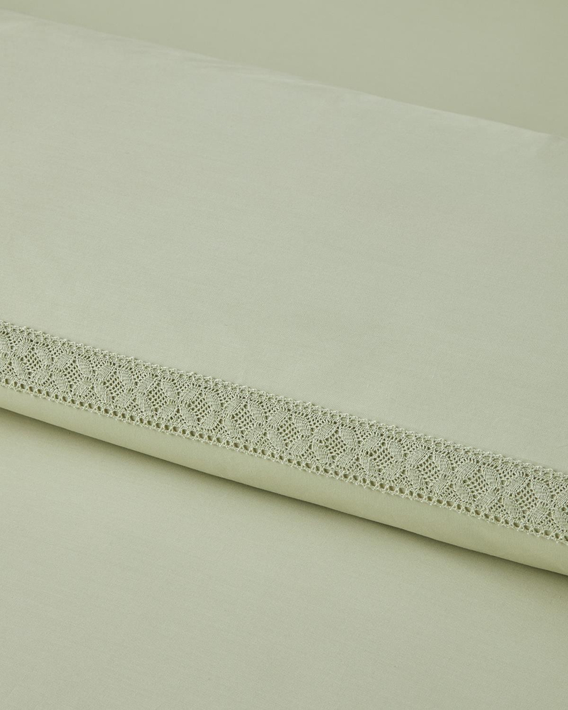 Lace Elegance Kopanakili Perkal Tek Kişilik Nevresim Takımı 160x220 cm Yeşil