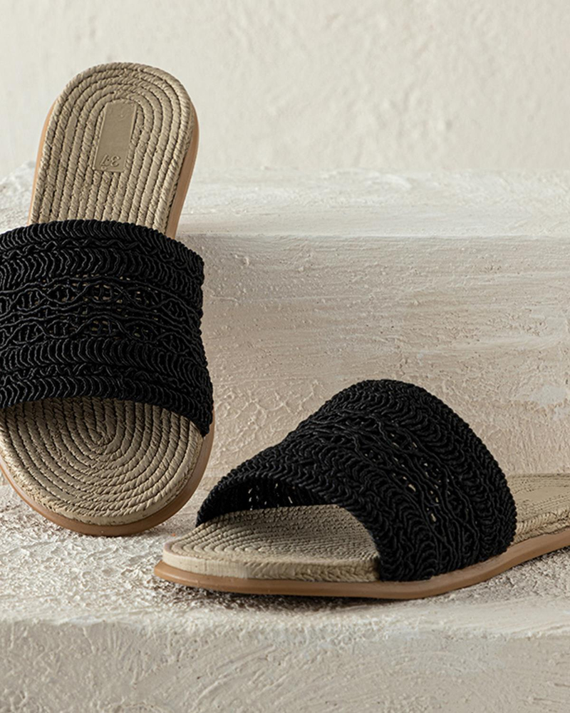 Lace Straw Kadın Sokak Terliği