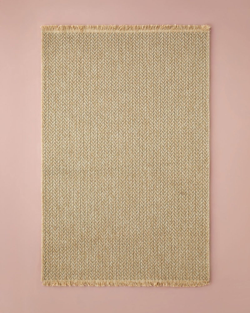 Lacey Dekoratif Jüt Kilim 120x180 cm Natural-Siyah
