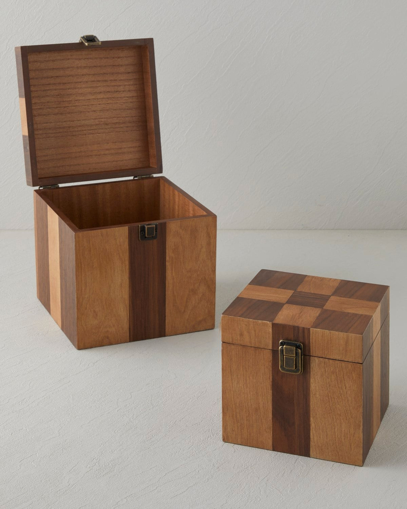 Layna Mdf Dekoratif Kutu 19x19 cm Kahverengi
