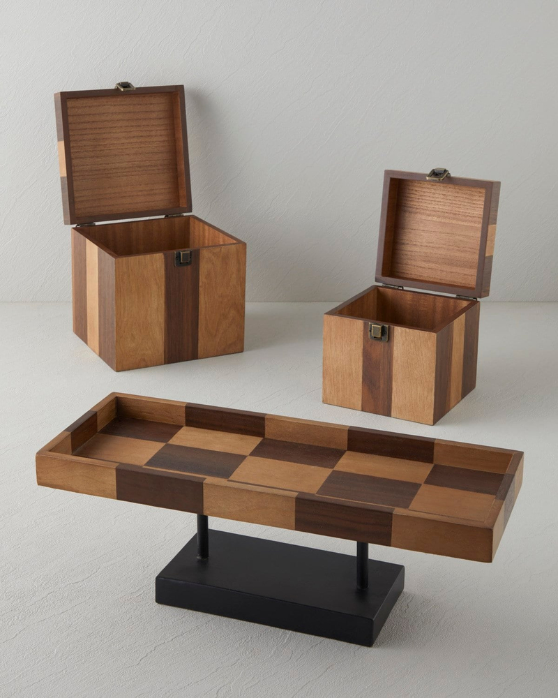 Layna Mdf Dekoratif Kutu 19x19 cm Kahverengi