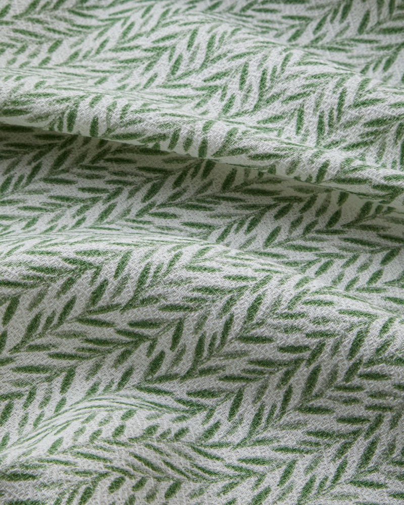 Leafline Baskılı Pamuklu Tek Kişilik Pike 150x220 cm Yeşil