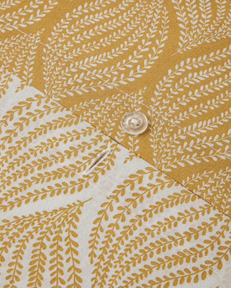 Leafy Braid Çift Kişilik Nevresim Takımı 200x220 cm Hardal