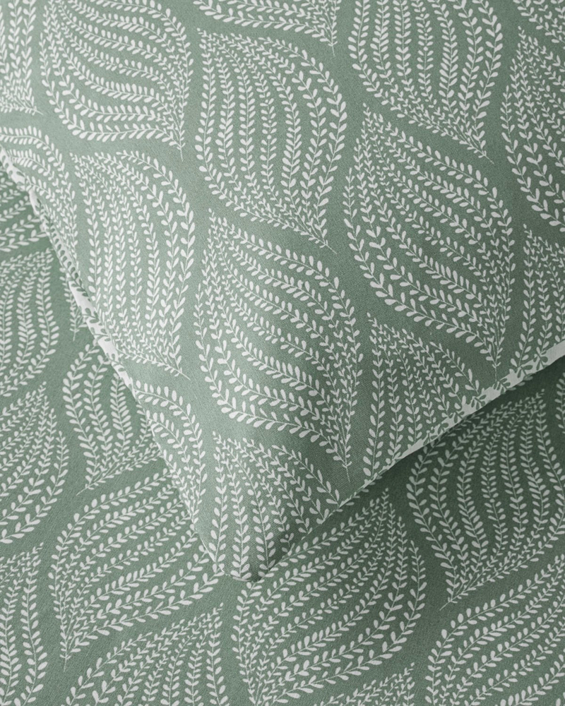 Leafy Braid Çift Kişilik Nevresim Takımı 200x220 cm Yeşil