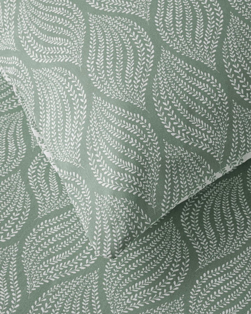 Leafy Braid Çift Kişilik Nevresim Takımı 200x220 cm Yeşil
