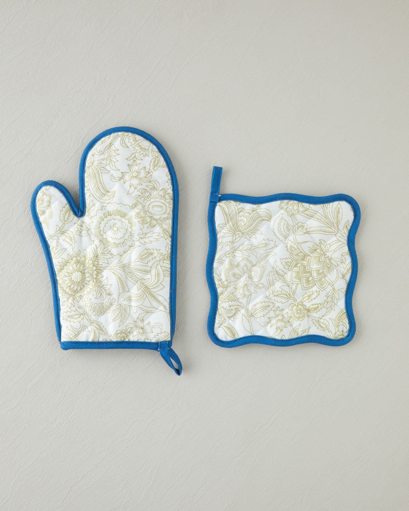 Leafy Dreams Polyester 2'li Mutfak Seti 17x30 Cm + 20x20 Cm Yeşil