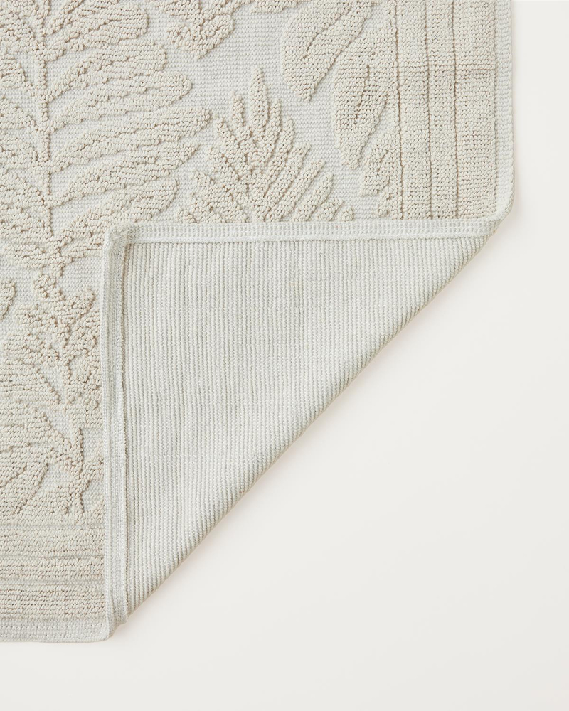 Leafy Pamuklu Bukle Kilim 80x150 cm Krem