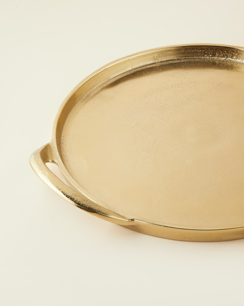 Leila Alüminyum Dekoratif Tepsi 38x33 cm Gold